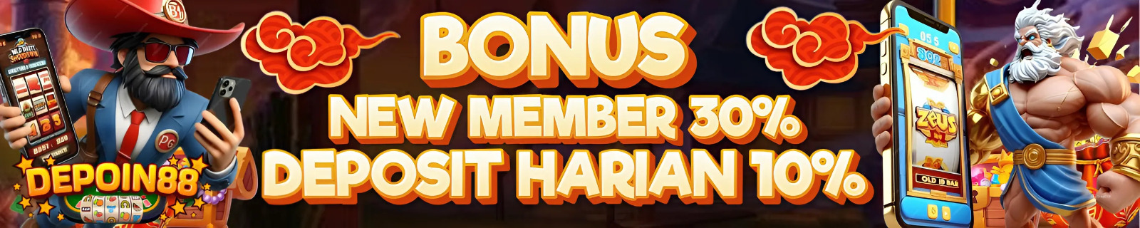 Bonus New Member 30% harian 10%